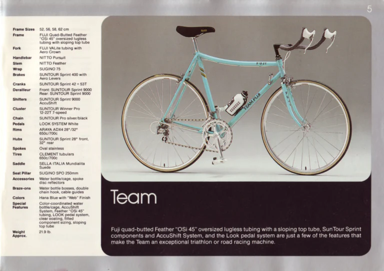 Fuji 1987 Catalog — Edition No. 17, There's a Fuji to Fit You, with Three Titanium Models — page 5 of 44