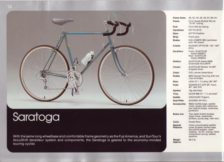 Fuji 1987 Catalog — Edition No. 17, There's a Fuji to Fit You, with Three Titanium Models — page 14 of 44