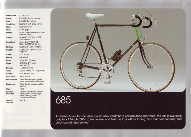 Fuji 1987 Catalog — Edition No. 17, There's a Fuji to Fit You, with Three Titanium Models — page 21 of 44