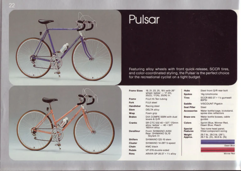 Fuji 1987 Catalog — Edition No. 17, There's a Fuji to Fit You, with Three Titanium Models — page 22 of 44
