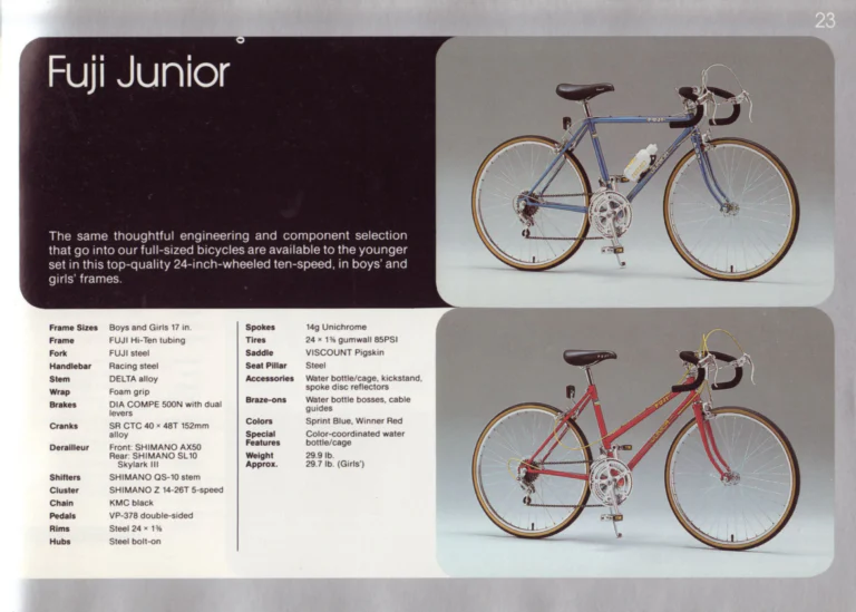 Fuji 1987 Catalog — Edition No. 17, There's a Fuji to Fit You, with Three Titanium Models — page 23 of 44