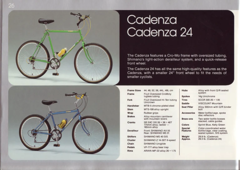 Fuji 1987 Catalog — Edition No. 17, There's a Fuji to Fit You, with Three Titanium Models — page 26 of 44