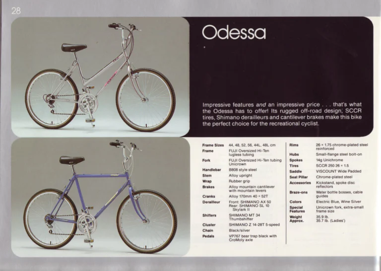 Fuji 1987 Catalog — Edition No. 17, There's a Fuji to Fit You, with Three Titanium Models — page 28 of 44