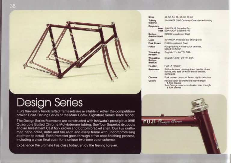 Fuji 1987 Catalog — Edition No. 17, There's a Fuji to Fit You, with Three Titanium Models — page 38 of 44