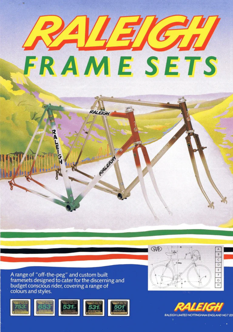 Raleigh 1987 Catalog — Frame Sets — page 1 of 4