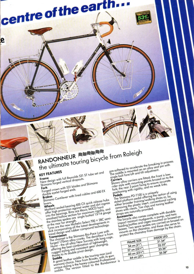 Raleigh 1987 Catalog — Handbuilt Lightweights — page 13 of 16
