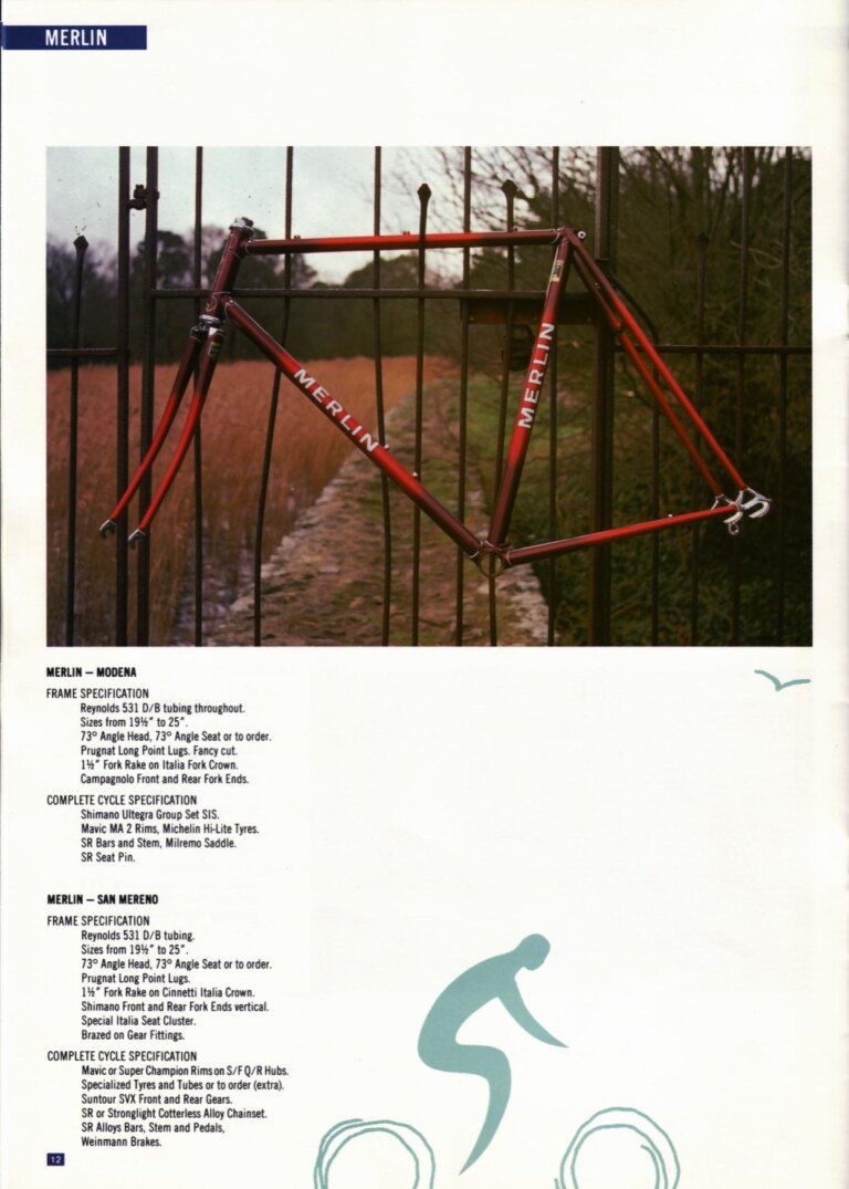 Bob Jackson 1988 Catalog — The Re-Launch of Jackson Cycles: Road, Touring, Time Trial, Track and All-Terrain Bicycles, a Trike and a Tandem — page 12 of 16