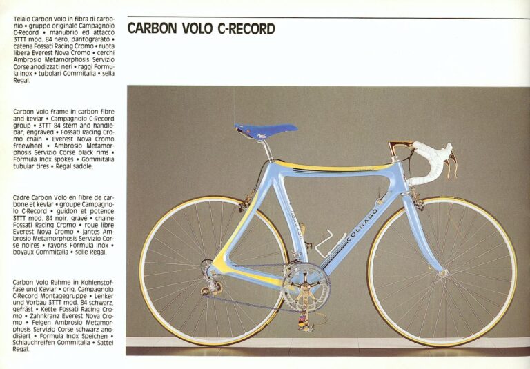 Colnago 1988 Catalog — The Colnago Concept with Ferrari Engineering, Carbon Volo, Master, Masterpiù, Krono and Master Mountainbike — page 17 of 30