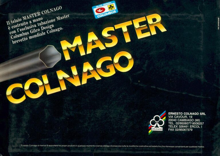 Colnago 1988 Catalog — The Colnago Concept with Ferrari Engineering, Carbon Volo, Master, Masterpiù, Krono and Master Mountainbike — page 30 of 30