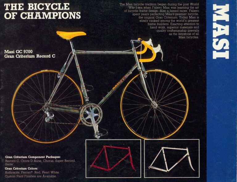 Masi 1988 Catalog — Gran Criterium, Volumetrica, Record Crono, Nuova Strada and Gran Corsa, from Ten Speed Drive Imports — page 1 of 6