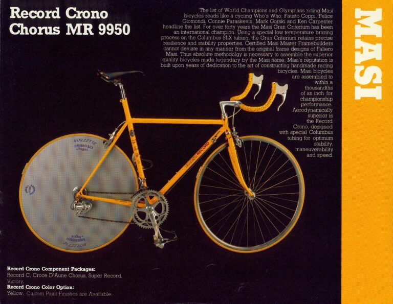 Masi 1988 Catalog — Gran Criterium, Volumetrica, Record Crono, Nuova Strada and Gran Corsa, from Ten Speed Drive Imports — page 3 of 6