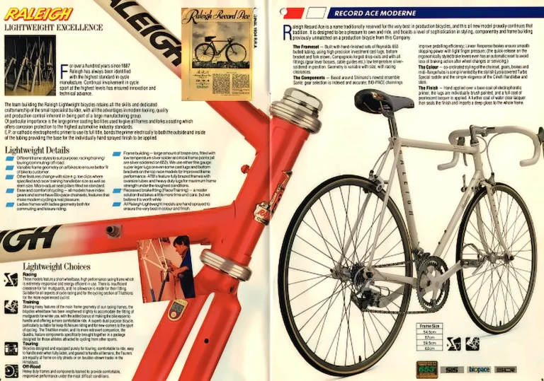 Raleigh 1988 Catalog — Lightweights for the Pursuit of Excellence — page 2 of 7