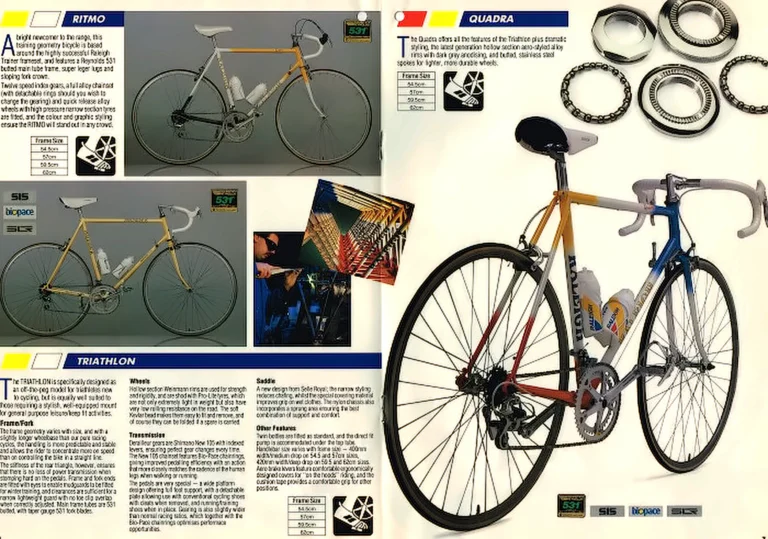 Raleigh 1988 Catalog — Lightweights for the Pursuit of Excellence — page 4 of 7