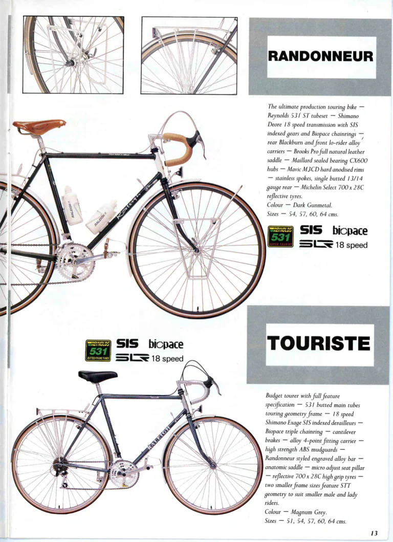 Raleigh 1989 Catalog — Lightweight — page 12 of 15