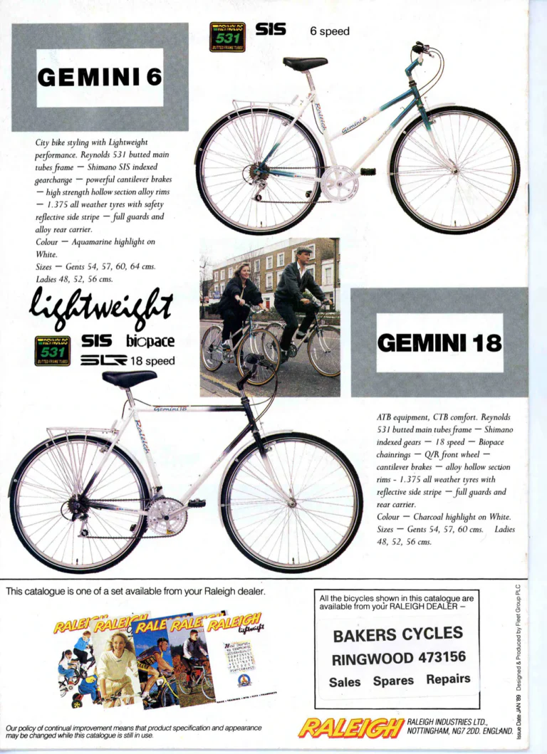 Raleigh 1989 Catalog — Lightweight — page 15 of 15