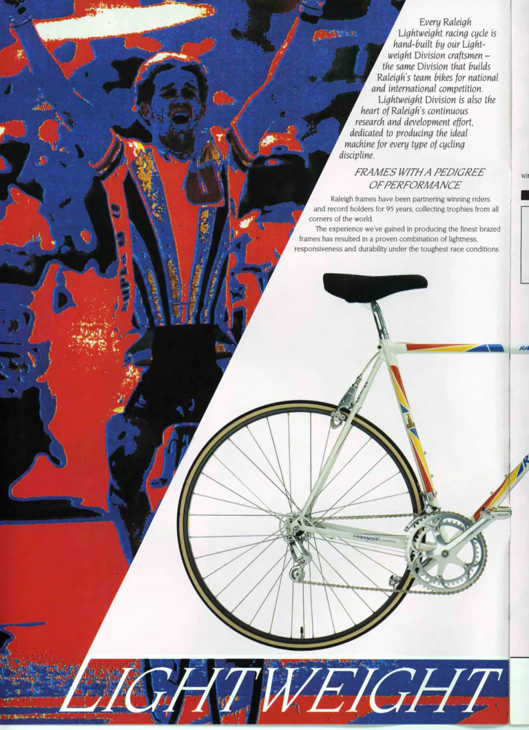 Raleigh 1990 Catalog — Lightweight: Dyna-Tech Race — page 2 of 12