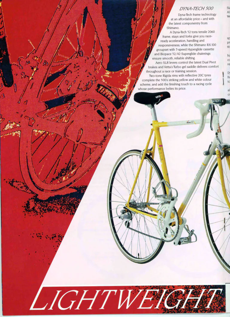 Raleigh 1990 Catalog — Lightweight: Dyna-Tech Race — page 6 of 12