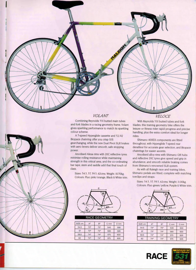 Raleigh 1990 Catalog — Lightweight: Dyna-Tech Race — page 9 of 12