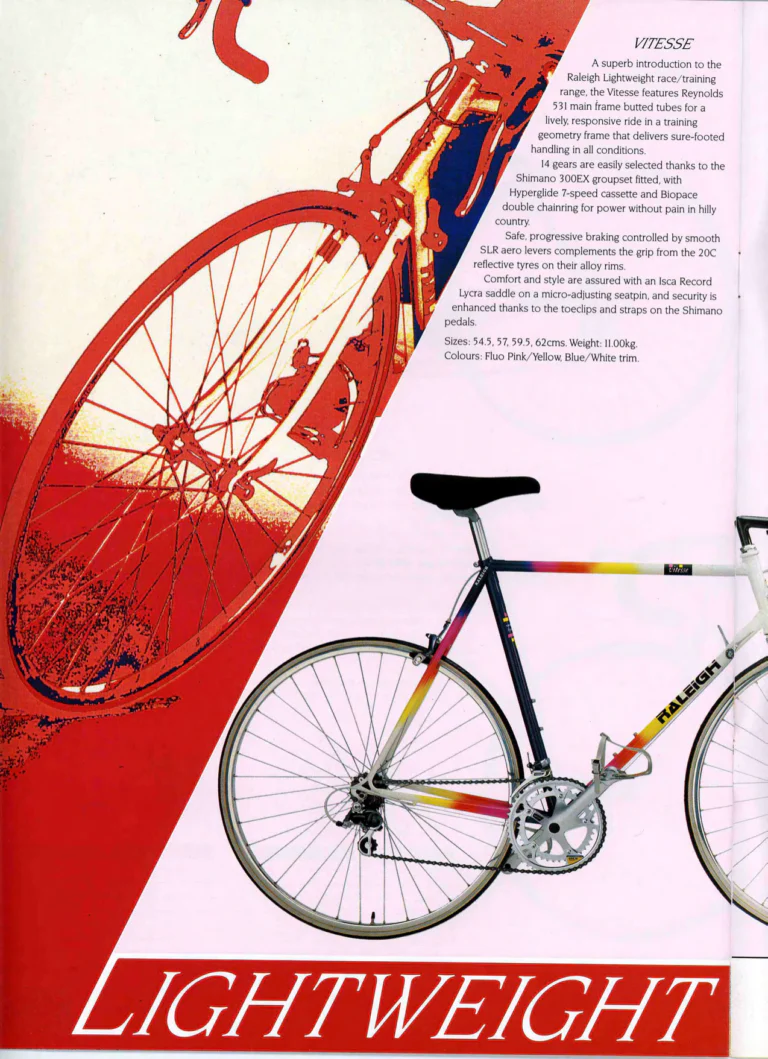 Raleigh 1990 Catalog — Lightweight: Dyna-Tech Race — page 10 of 12