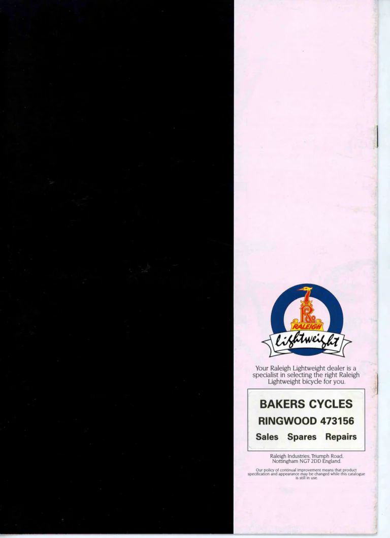 Raleigh 1990 Catalog — Lightweight: Dyna-Tech Race — page 12 of 12