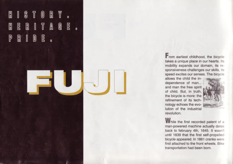 Fuji 1991 Catalog — Edition No. 21, F21: Fuji in Our 21st Year, from the Titanium Centaur to the Titanium Record — page 2 of 39