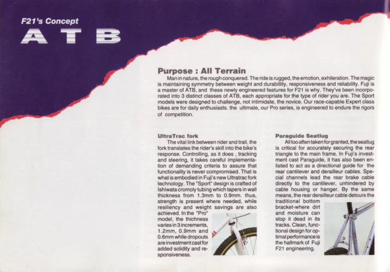 Fuji 1991 Catalog — Edition No. 21, F21: Fuji in Our 21st Year, from the Titanium Centaur to the Titanium Record — page 8 of 39