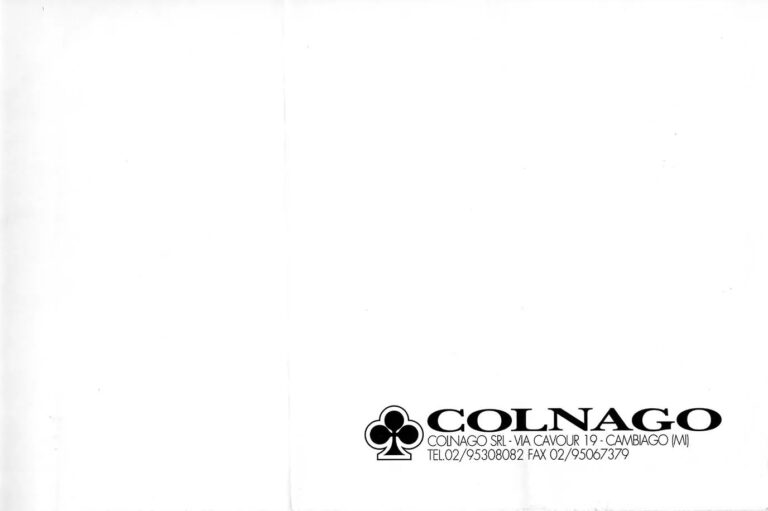 Colnago 1992 Catalog — C35 and Carbitubo, Master Più, Conic SLX and Super 91, the Mountain Bikes and Professional Equipment — page 8 of 8