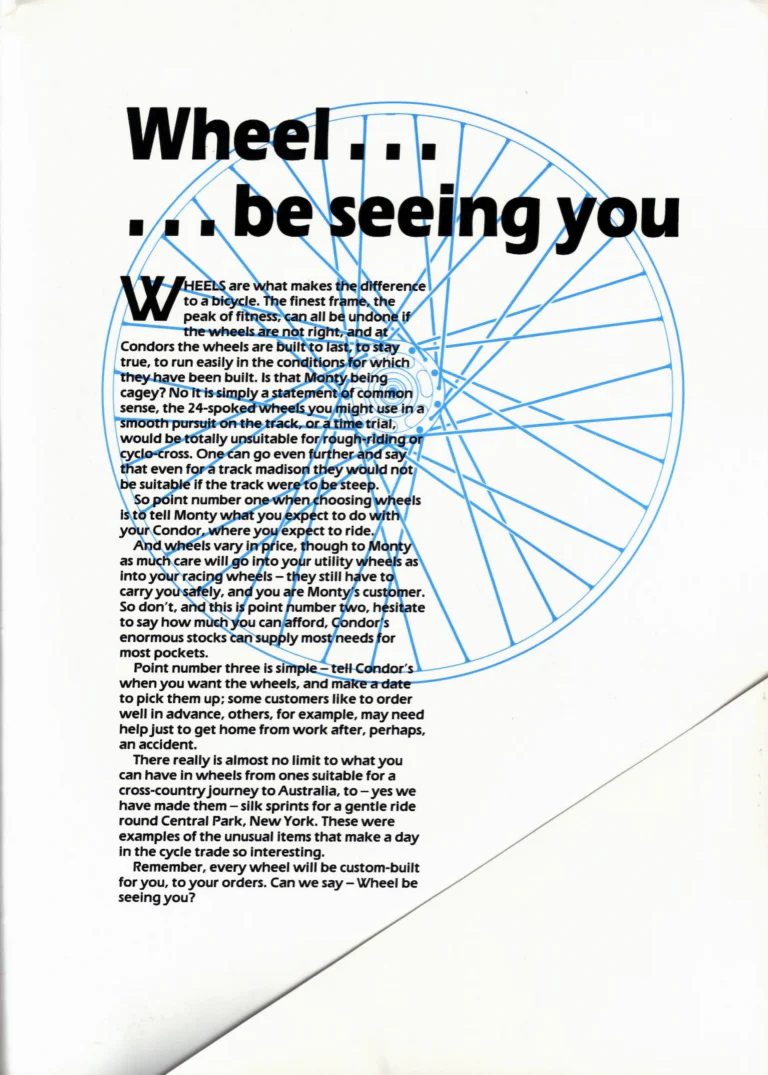 Condor Catalog of about 1994 — Hand-Built Bicycles for the Perfectionist: Crown Jewels, Frame Service, Special Cadet, Ultimo, ATBs, Professional and Frame Spectrum — page 18 of 19