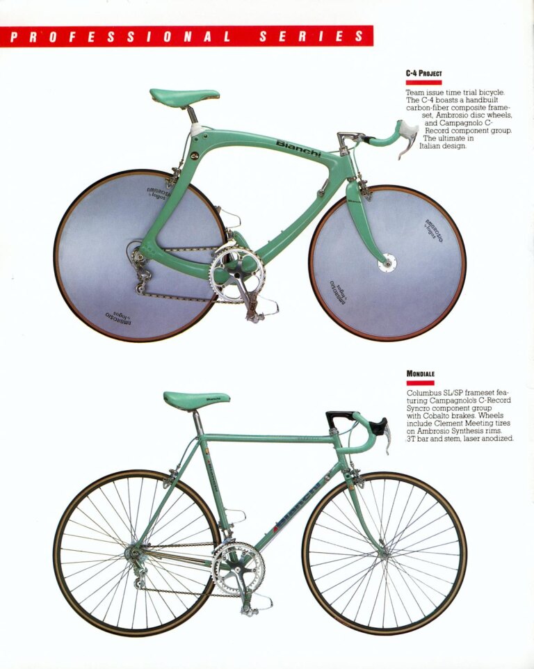 Bianchi Catalog (Undated, after 1987; Five Pages) — The C-4 Project, Mondiale, Super Leggera, Pista, Giro and Limited — page 2 of 5