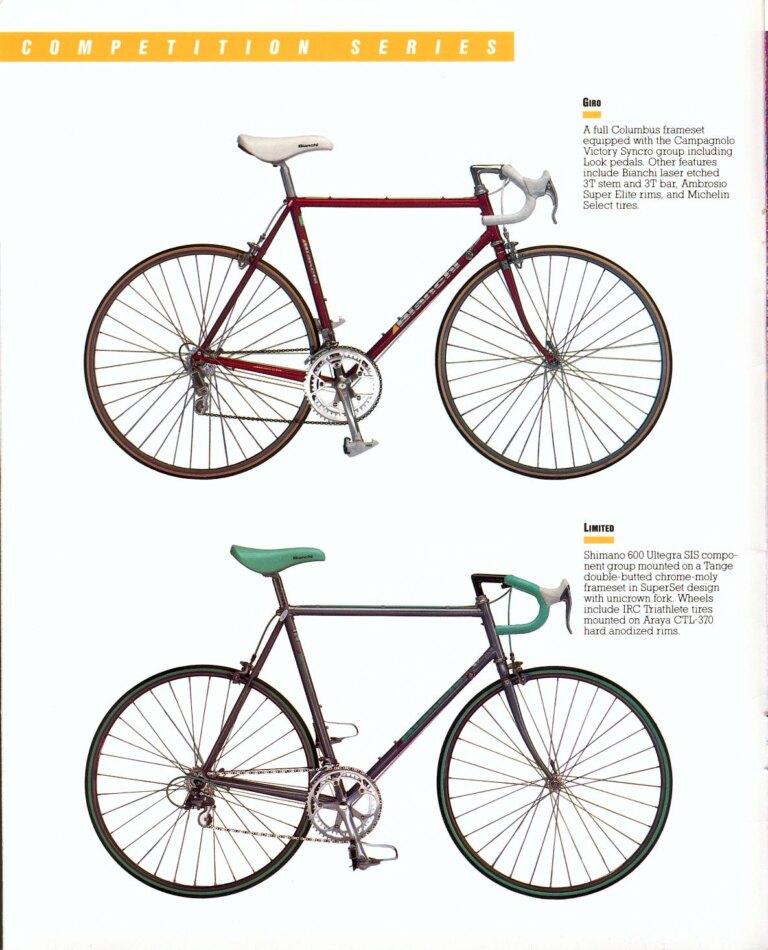 Bianchi Catalog (Undated, after 1987; Five Pages) — The C-4 Project, Mondiale, Super Leggera, Pista, Giro and Limited — page 4 of 5