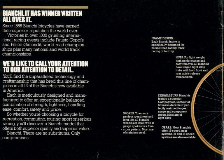 Bianchi Catalog for America (Undated, Nine Pages) — No Substitutes, Only Compromises: from the Nuovo Racing and Nuovo Touring to the Super Corsa and Super Pista — page 2 of 9
