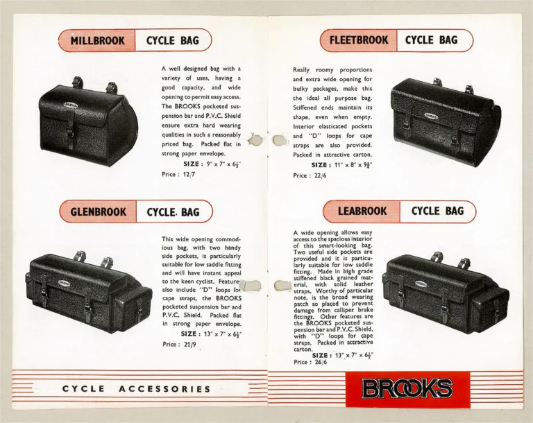 Brooks Catalog — Cycle Bags: Millbrook to Kingsbrook, the P.V.C. Shield and the Quick Release Rod — page 2 of 5