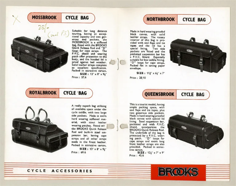 Brooks Catalog — Cycle Bags: Millbrook to Kingsbrook, the P.V.C. Shield and the Quick Release Rod — page 3 of 5