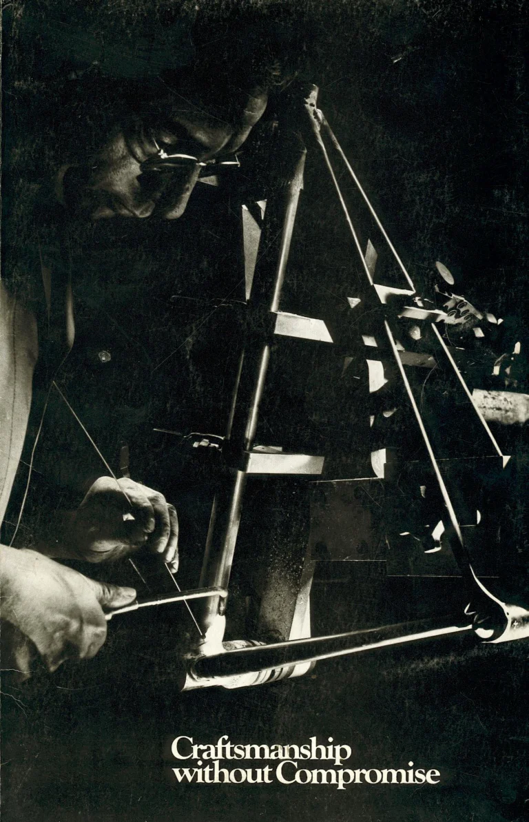 Bruce Gordon Brochure (Undated, 1981 or Later) — Craftsmanship without Compromise: the Custom, Racing and Touring Frames and the Chinook Line, with the Chinook Leaflet — page 1 of 9