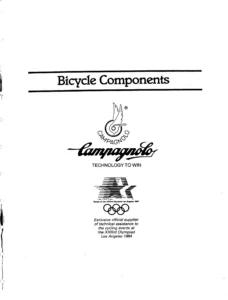 The front cover of the Campagnolo "Bicycle Components" catalog, with the title between two heavy rules above the winged-wheel Campagnolo emblem, the Campagnolo script logo and the slogan "TECHNOLOGY TO WIN".