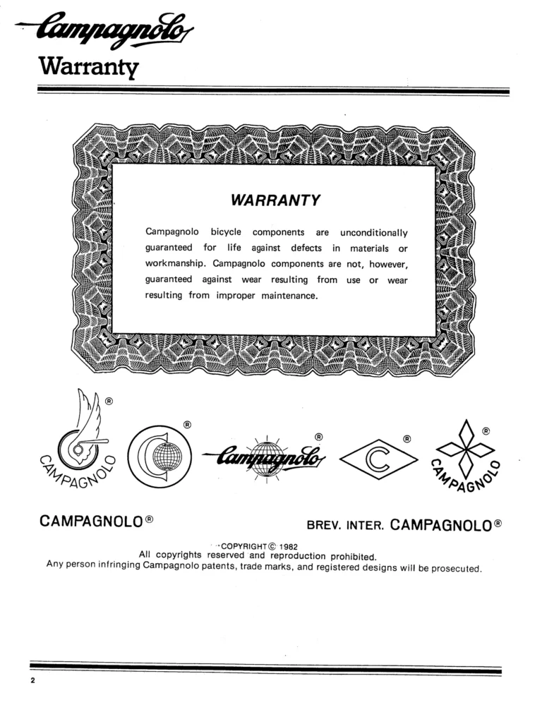 Campagnolo 1982 Catalog (United States) — Bicycle Components: the Super Record, Nuovo Record and Gran Sport Gruppos, BMX and the 1984 Olympics — page 3 of 48