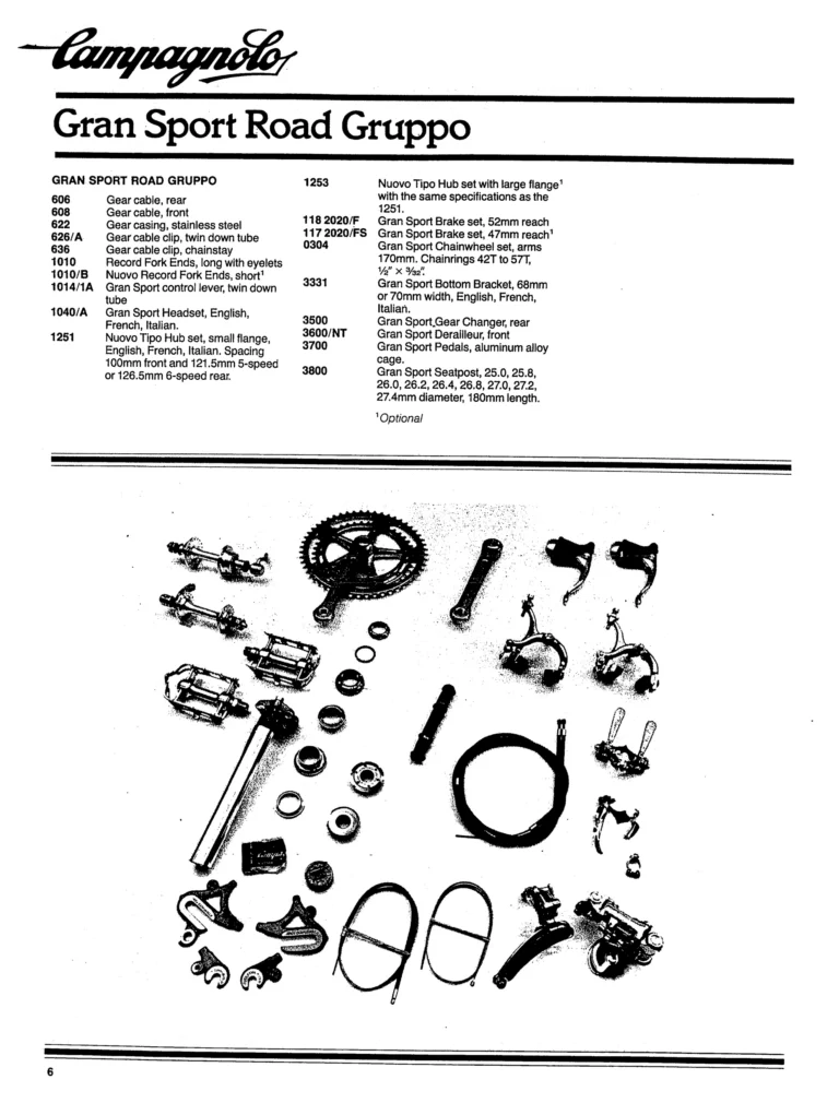 Campagnolo 1982 Catalog (United States) — Bicycle Components: the Super Record, Nuovo Record and Gran Sport Gruppos, BMX and the 1984 Olympics — page 7 of 48