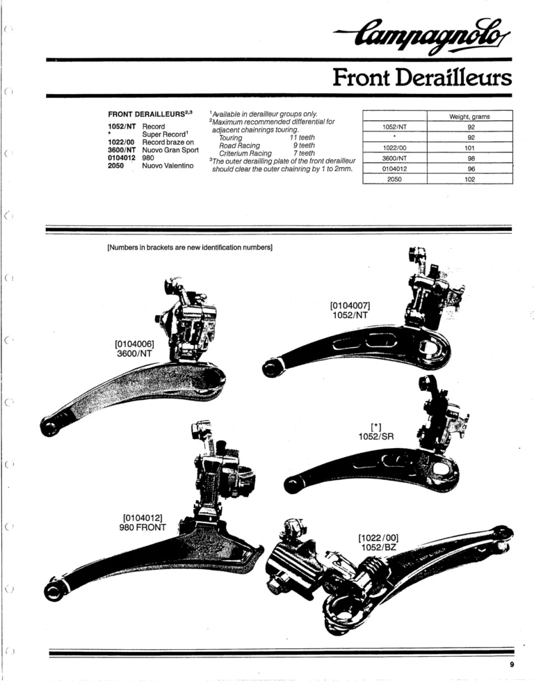 Campagnolo 1982 Catalog (United States) — Bicycle Components: the Super Record, Nuovo Record and Gran Sport Gruppos, BMX and the 1984 Olympics — page 10 of 48