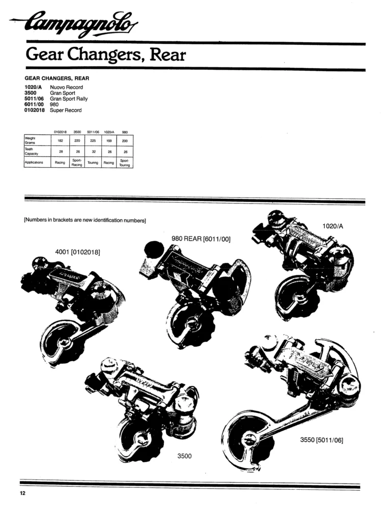 Campagnolo 1982 Catalog (United States) — Bicycle Components: the Super Record, Nuovo Record and Gran Sport Gruppos, BMX and the 1984 Olympics — page 13 of 48