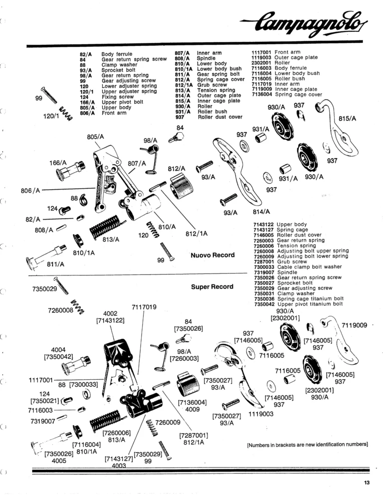 Campagnolo 1982 Catalog (United States) — Bicycle Components: the Super Record, Nuovo Record and Gran Sport Gruppos, BMX and the 1984 Olympics — page 14 of 48