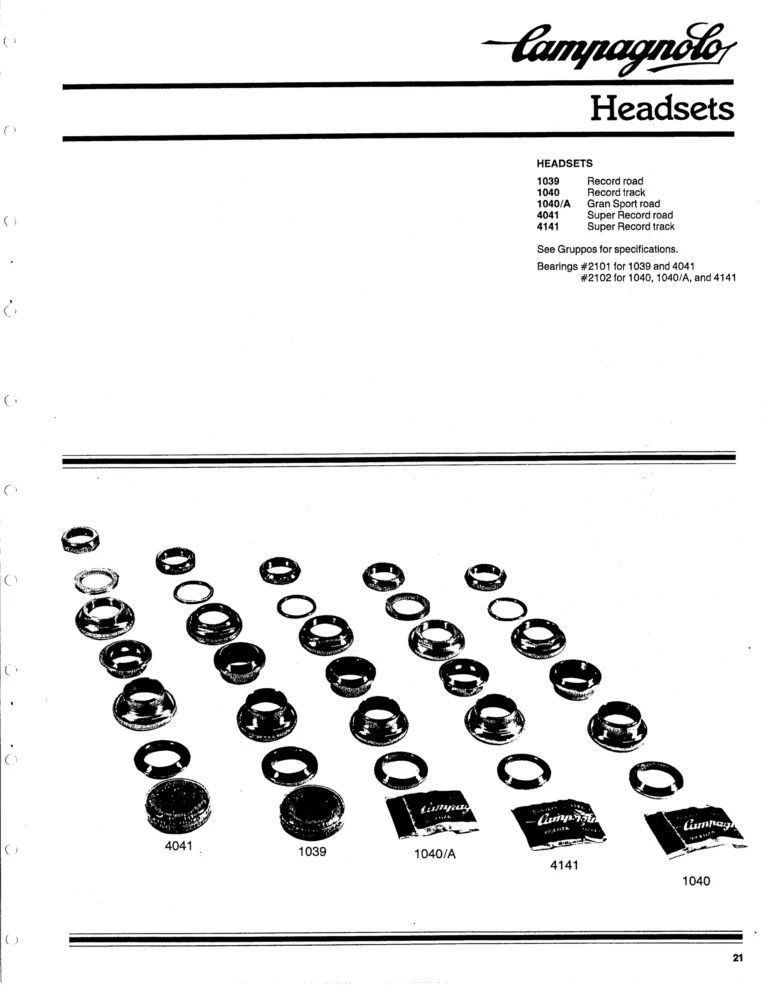 Campagnolo 1982 Catalog (United States) — Bicycle Components: the Super Record, Nuovo Record and Gran Sport Gruppos, BMX and the 1984 Olympics — page 20 of 48