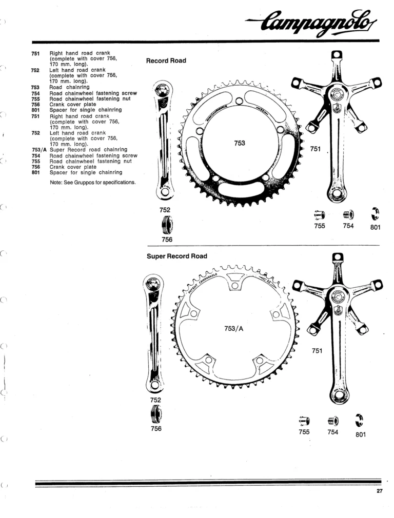 Campagnolo 1982 Catalog (United States) — Bicycle Components: the Super Record, Nuovo Record and Gran Sport Gruppos, BMX and the 1984 Olympics — page 26 of 48
