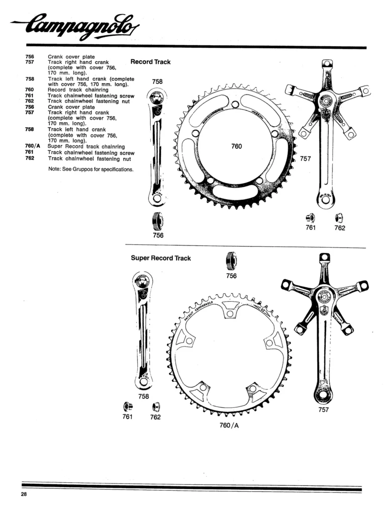 Campagnolo 1982 Catalog (United States) — Bicycle Components: the Super Record, Nuovo Record and Gran Sport Gruppos, BMX and the 1984 Olympics — page 27 of 48