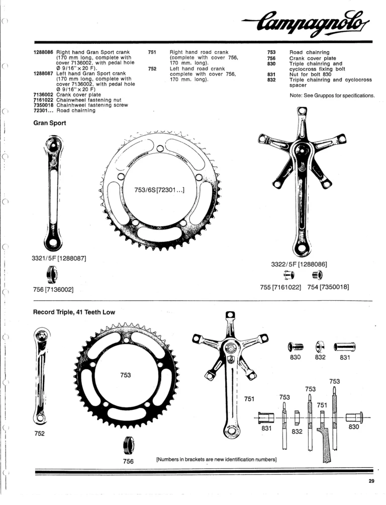 Campagnolo 1982 Catalog (United States) — Bicycle Components: the Super Record, Nuovo Record and Gran Sport Gruppos, BMX and the 1984 Olympics — page 28 of 48
