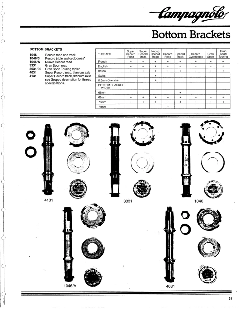 Campagnolo 1982 Catalog (United States) — Bicycle Components: the Super Record, Nuovo Record and Gran Sport Gruppos, BMX and the 1984 Olympics — page 30 of 48