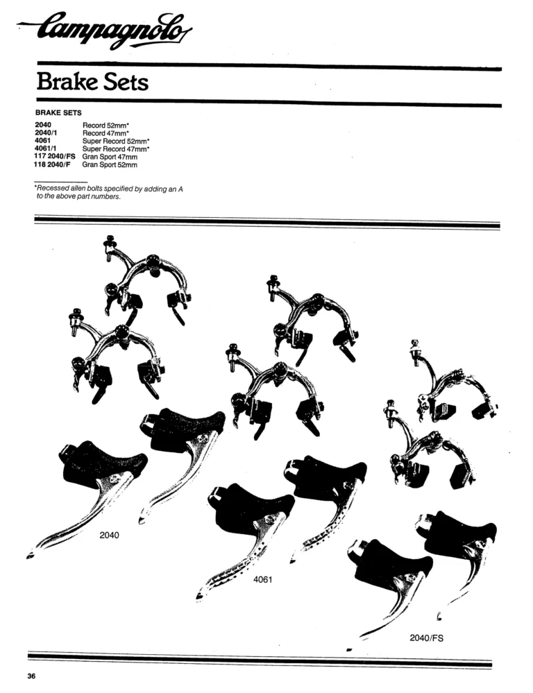 Campagnolo 1982 Catalog (United States) — Bicycle Components: the Super Record, Nuovo Record and Gran Sport Gruppos, BMX and the 1984 Olympics — page 35 of 48