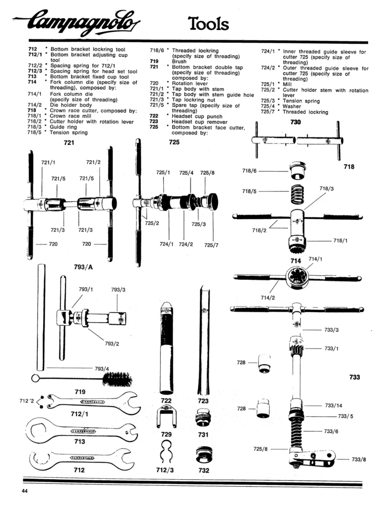 Campagnolo 1982 Catalog (United States) — Bicycle Components: the Super Record, Nuovo Record and Gran Sport Gruppos, BMX and the 1984 Olympics — page 43 of 48