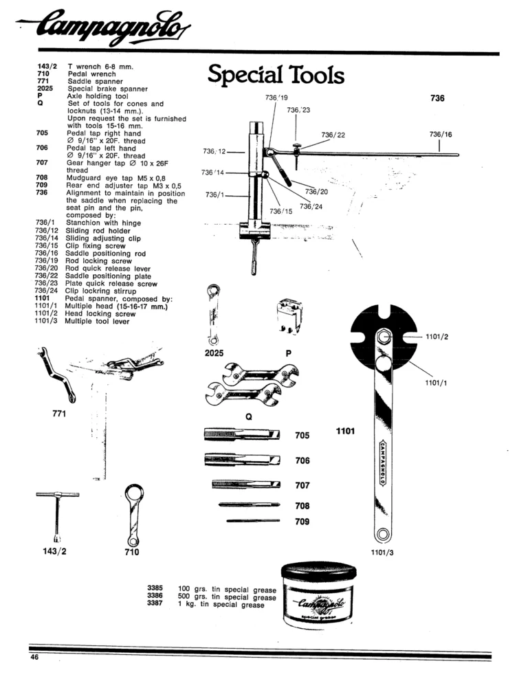 Campagnolo 1982 Catalog (United States) — Bicycle Components: the Super Record, Nuovo Record and Gran Sport Gruppos, BMX and the 1984 Olympics — page 45 of 48