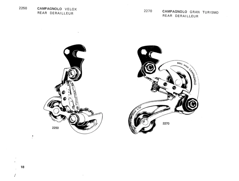Campagnolo 1975 Catalog 17a — Super Record, Nuovo Record, Gran Sport, Rally and Valentino, with Every Part Numbered — page 21 of 57