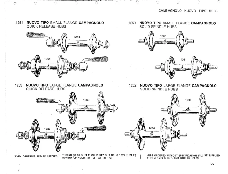 Campagnolo 1975 Catalog 17a — Super Record, Nuovo Record, Gran Sport, Rally and Valentino, with Every Part Numbered — page 28 of 57